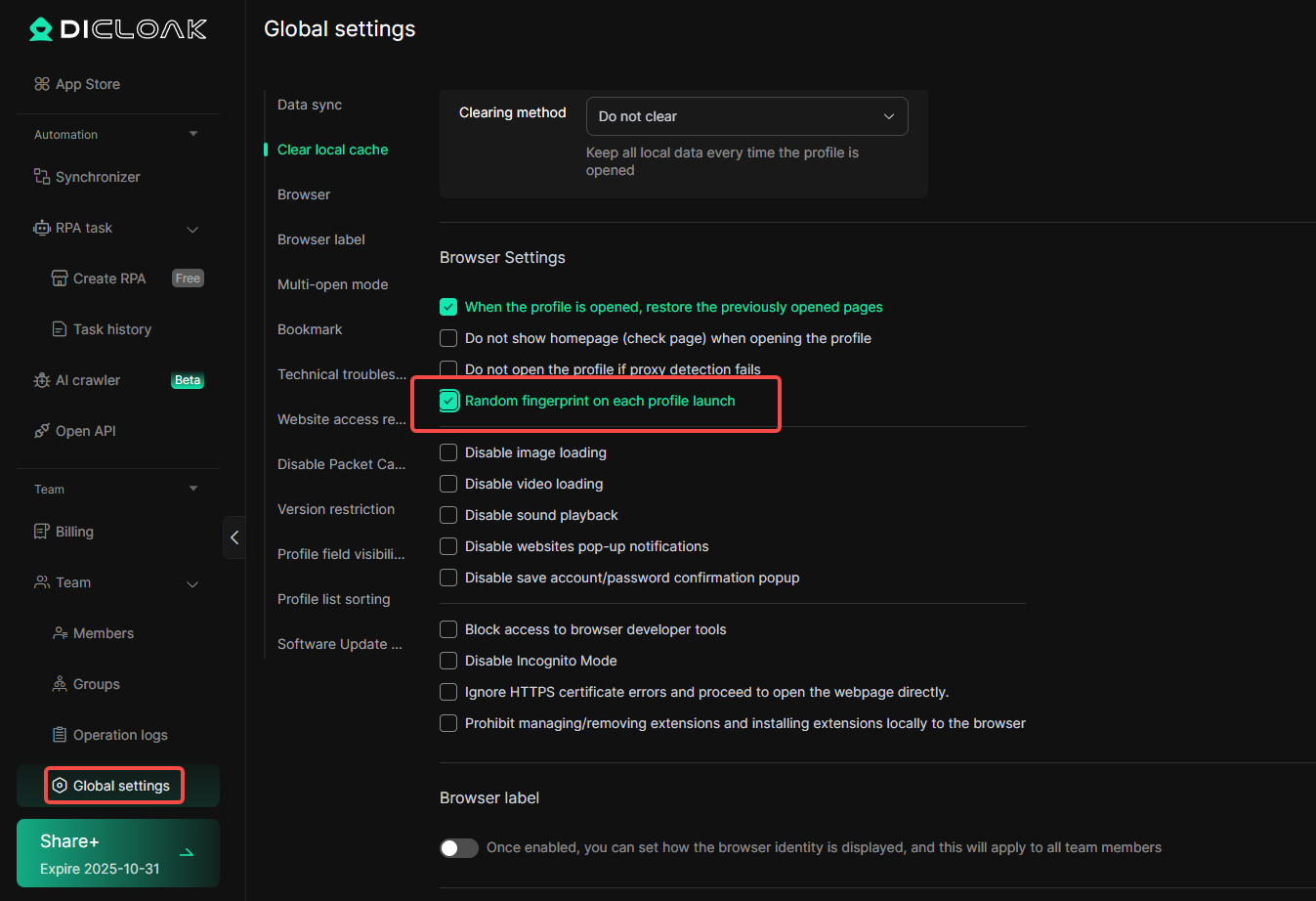 How to randomize the fingerprint each time the browser profile is ...